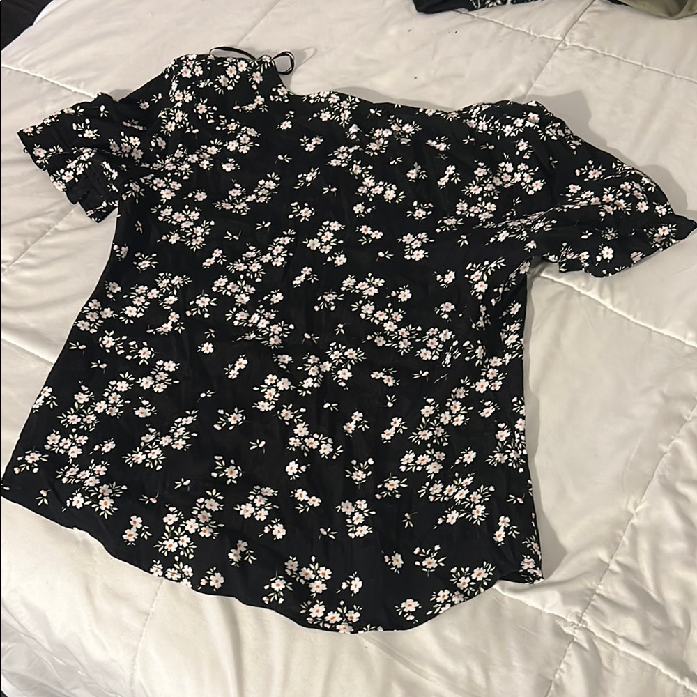 Floral Black Women's Top